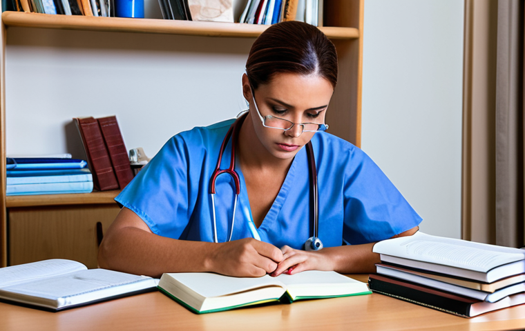 **Image Prompt 1: Pre-Surgery Preparation**
- An individual sitting at a desk, surrounded by medical books and articles, looking engaged and focused while taking notes. The atmosphere is calm, with a sense of determination and understanding about the upcoming surgery.